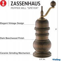 Zassenhaus Speyer 5.1-Inch Dark Stained Beech Pepper Mill