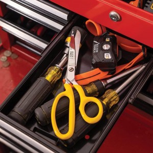 Klein Tools 23008 Premium Forged Heavy Duty Bent Trimmer Scissors, Made in USA, 8-Inch Multipurpose Durable Household Scissors, Perfect for Kitchen, Sewing, Crafts, Office