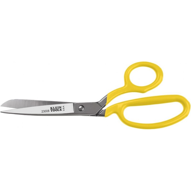 Klein Tools 23008 Premium Forged Heavy Duty Bent Trimmer Scissors, Made in USA, 8-Inch Multipurpose Durable Household Scissors, Perfect for Kitchen, Sewing, Crafts, Office