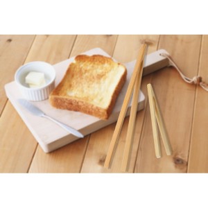 HIC Kitchen Toast Tongs, Natural Bamboo, 6.5-Inches