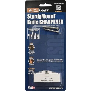 AccuSharp Knife Sharpening Tool for Restoration, Diamond-Honed Tungsten Carbide Blade Sharpener with Sturdy Mount, Helps Revive, Hone, & Restore Kitchen Knives & All Blades