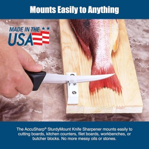 AccuSharp Knife Sharpening Tool for Restoration, Diamond-Honed Tungsten Carbide Blade Sharpener with Sturdy Mount, Helps Revive, Hone, & Restore Kitchen Knives & All Blades