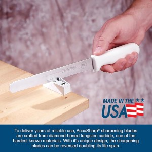 AccuSharp Knife Sharpening Tool for Restoration, Diamond-Honed Tungsten Carbide Blade Sharpener with Sturdy Mount, Helps Revive, Hone, & Restore Kitchen Knives & All Blades