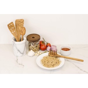 Eddington 50016 Italian Olive Wood Pasta Server, Handcrafted in Europe, Brown, 12-Inches
