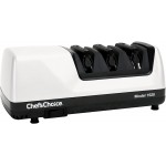 Chef’s Choice Professional Electric Knife Sharpeners for 15- and 20-Degree Straight-Edge and Serrated Knives with Diamond Abrasives & Precision Angle Control, 3-Stage, White