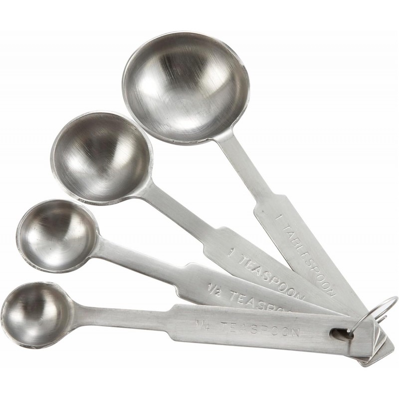 Winco 4-Piece Stainless Steel Deluxe Measuring Spoon Set