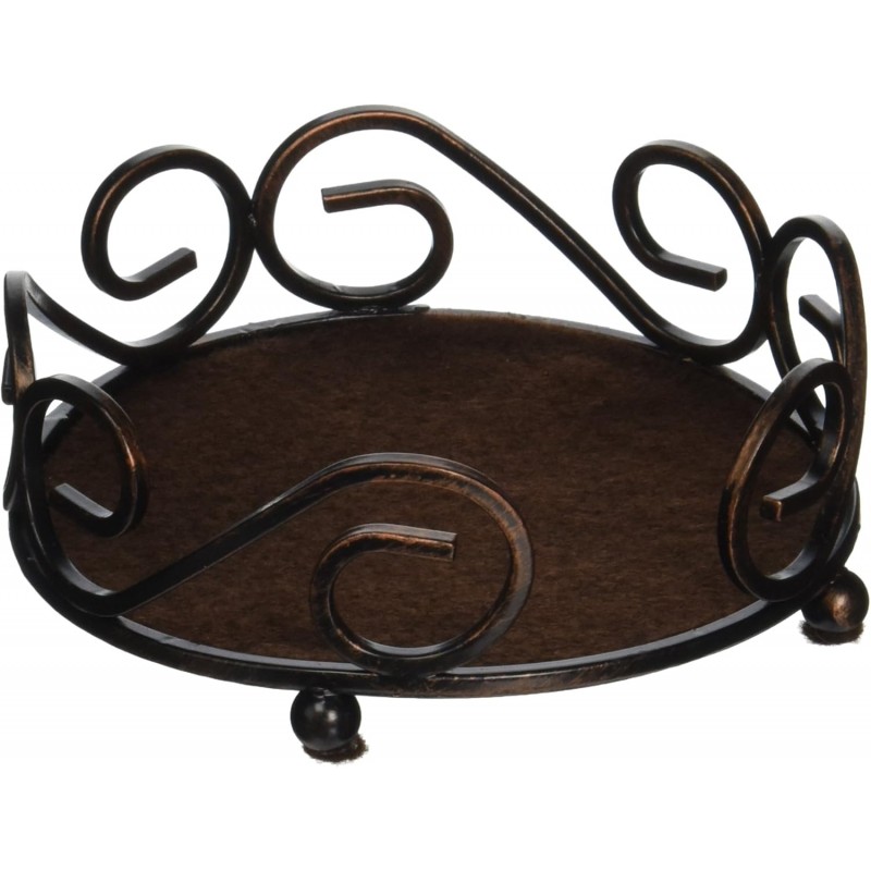 Thirstystone Bronze Cast Iron Scroll Coaster Holder Holds 4-4” Round Coasters