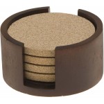 Thirstystone Dark Walnut Wood Coaster Holder 4.75” Diameter Holds 4” Round Coasters