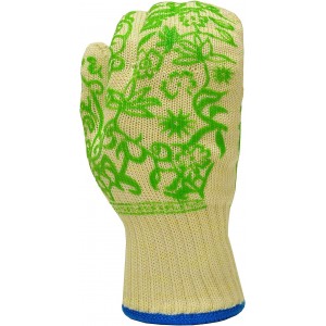 G & F 1688 Dupont Nomex & Kevlar Heat Resistant Oven Gloves, 3-Finger Oven Gloves & Pot Holder Set