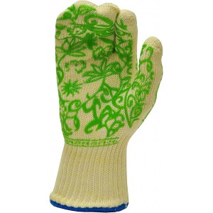 G & F 1688 Dupont Nomex & Kevlar Heat Resistant Oven Gloves, 3-Finger Oven Gloves & Pot Holder Set