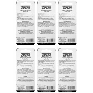 Trim Nailcare Fingernail Steel Clipper with File, Item Number 12500 (Pack of 6)