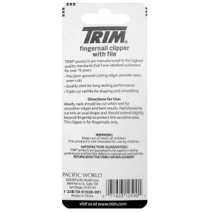 Trim Nailcare Fingernail Steel Clipper with File, Item Number 12500 (Pack of 6)