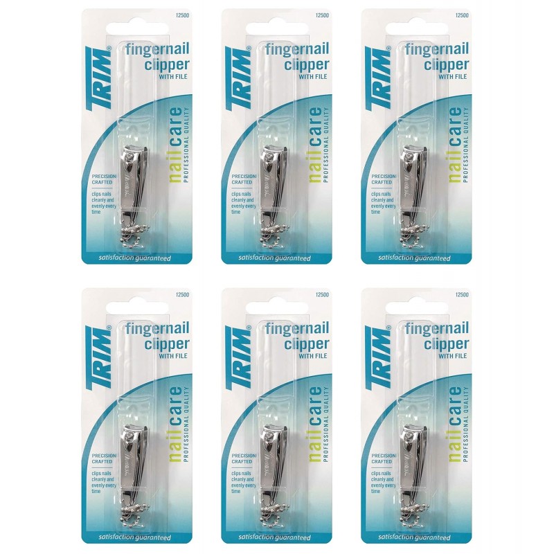 Trim Nailcare Fingernail Steel Clipper with File, Item Number 12500 (Pack of 6)