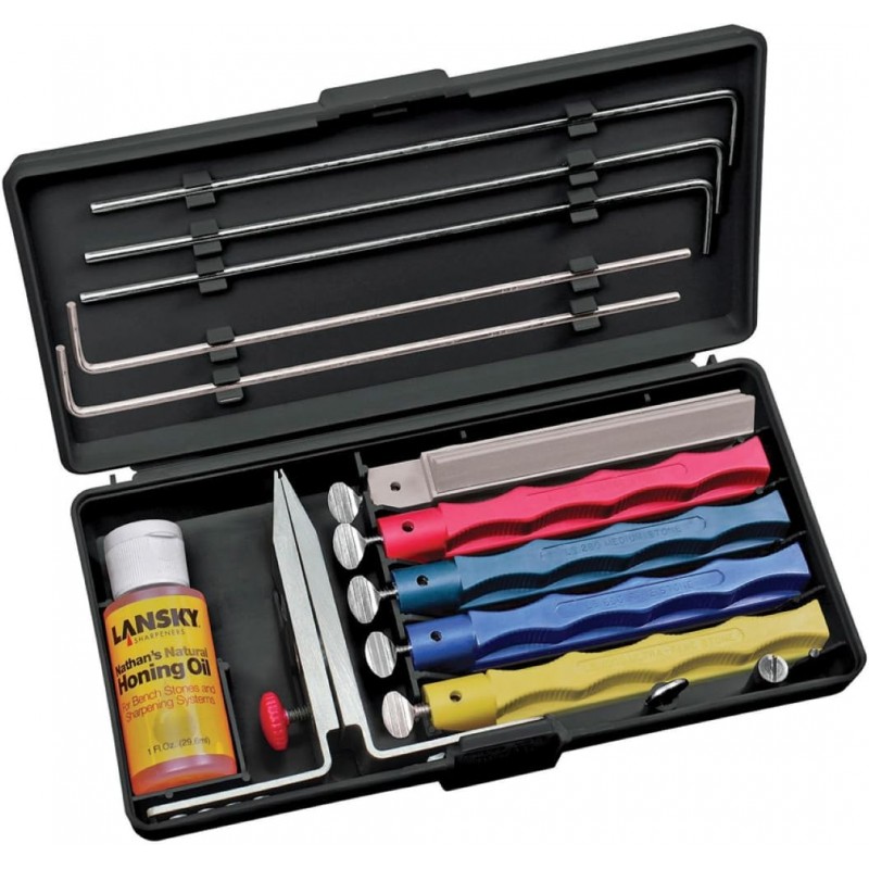 Lansky Professional Sharpening System with Coarse, Medium, Ultra Fine, and Serrated Medium Hones