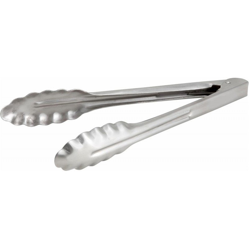 Winco Coiled Spring Extra Heavyweight Stainless Steel Utility Tong, 9-Inch