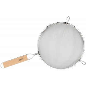 Winco Strainer with Single Fine Mesh, 8-Inch Diameter, Medium, Stainless Steel, Tan,Silver