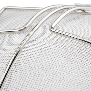 Winco Square Mesh Skimmer, 6.75-Inch, Medium, Nickel