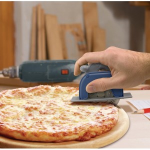 Genuine Fred PIZZA BOSS 3000, Circular Saw Stainless Steel Pizza Wheel, Great Gift for Guys and Pizza Lovers, Easy to Clean with Removable Shield - White Elephant Gift - Fun Kitchen Gadget