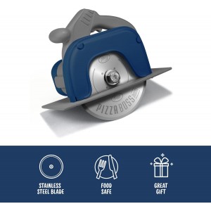 Genuine Fred PIZZA BOSS 3000, Circular Saw Stainless Steel Pizza Wheel, Great Gift for Guys and Pizza Lovers, Easy to Clean with Removable Shield - White Elephant Gift - Fun Kitchen Gadget