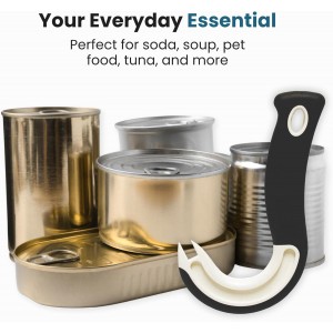 Jokari Ring Pull Can Opener for Soda and Food Cans Arthritis Aid with Non Slip Grip for Seniors Kids and Nail Protection Manual Pull Tab Tool for Easy Open Cans Black Dishwasher Safe