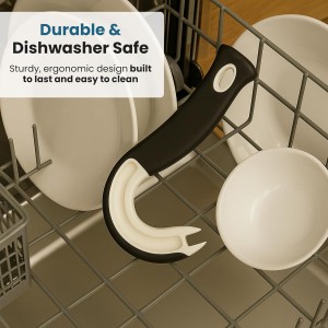 Jokari Ring Pull Can Opener for Soda and Food Cans Arthritis Aid with Non Slip Grip for Seniors Kids and Nail Protection Manual Pull Tab Tool for Easy Open Cans Black Dishwasher Safe