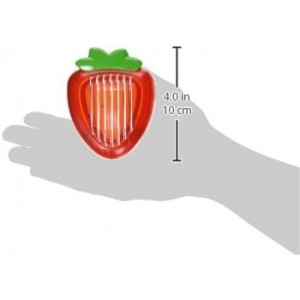 Joie Strawberry Slicer, Perfectly Even Fruit Cutter Tool, Ideal for Cakes, Pies and Garnishes, Cute Berry Shaped Kitchen Gadget, Stainless Steel, BPA-Free