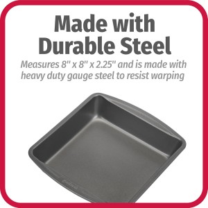GoodCook Everyday Nonstick Steel Square Pan, 8