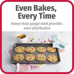 GoodCook Everyday Nonstick Baking Sheet Set, 3 Pack Includes One Small, Medium & Large Pan Carbon Steel Construction Cookie Sheet Bakeware Set, Gray