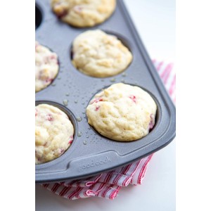 GoodCook Everyday Nonstick Steel Muffin Pan, 6 Cup, Gray