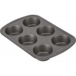 GoodCook Everyday Nonstick Steel Muffin Pan, 6 Cup, Gray