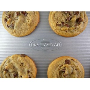 USA Pan Bakeware Cookie Sheet, Large, Warp Resistant Nonstick Baking Pan, Made in the USA from Aluminized Steel,Silver