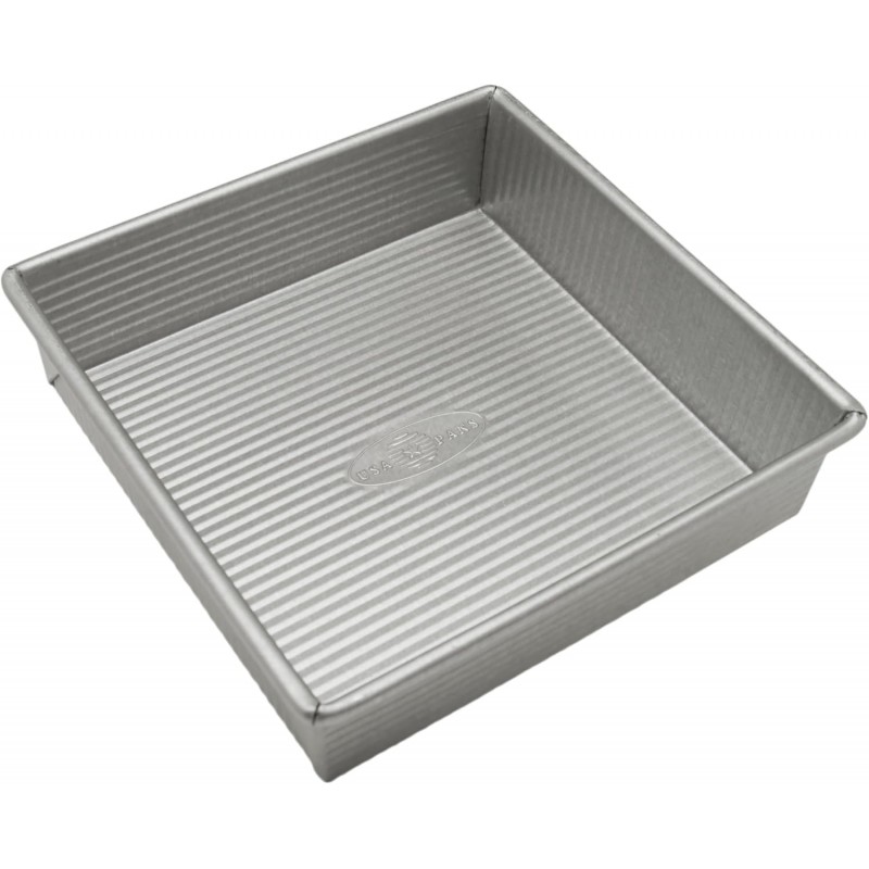 USA Pan Bakeware Nonstick Square Cake Pan, 8 Inch, Aluminized Steel