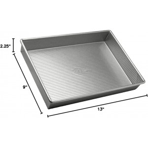 USA Pan Bakeware Rectangular Cake Baking Pan, 9 x 13 inch, Nonstick & Quick Release Coating, Aluminized Steel