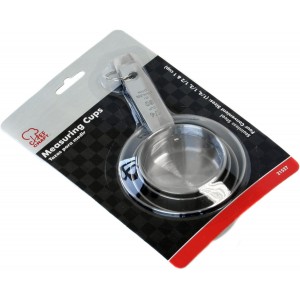 Chef Craft Select 4 Piece Measuring Cup Set, 1/4, 1/3, 1/2 and 1 cup, Stainless Steel
