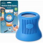 Jokari Easy Open Medicine Bottle Opener with 4x Magnifier for Seniors and Arthritis Built-in Cap Grip Tool for Pill Bottles Prescription Labels Vitamins and Supplements