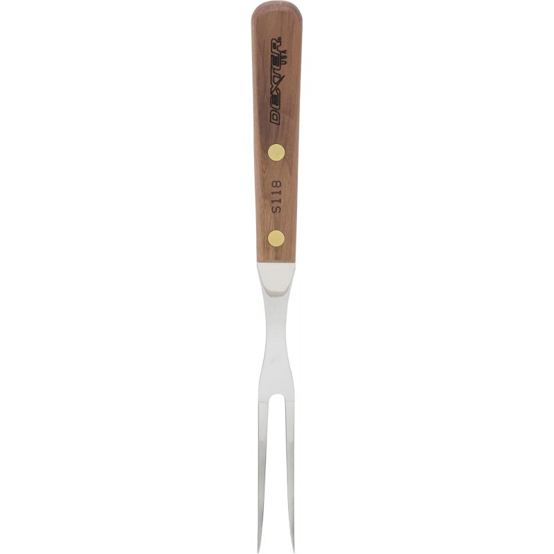 HIC Kitchen Dexter-Russell All-Purpose Fork, Stainless Steel with Walnut Handle, Made in the USA, 10-1/2