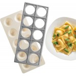 Ravioli Mold with Extra Large 2.5 Inch Squares- Authentic Ravioli Tray & Press, Makes 10 Italian Raviolis at Once, Easy to Use Pasta Cutter Maker Kit, Sturdy Construction Set- Cooking Tool Accessory