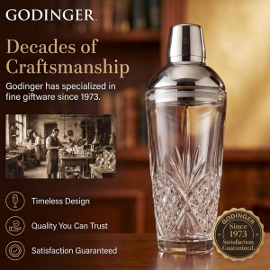 Godinger Dublin Cocktail Shaker, Martini Shaker, 17oz