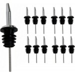 285-50 Chrome Tapered Pourer Dispenser, Spouts Liquor Bottle Pourer with Poly-Cork, Black/Silver, 12 Units