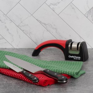 Chef'sChoice Professional Manual Knife Sharpeners Pronto Hone for 15-Degree Straight-Edge and Serrated Knives with Precise Angle Control & Compact Footprint, 2 Stage, Black