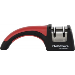 Chef'sChoice Professional Manual Knife Sharpeners Pronto Hone for 15-Degree Straight-Edge and Serrated Knives with Precise Angle Control & Compact Footprint, 2 Stage, Black