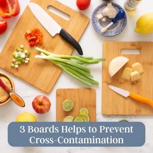 Totally Bamboo Cutting Boards for Kitchen, Set of 3 – Bamboo Wood Cutting Board Set in Large, Medium & Small Sizes