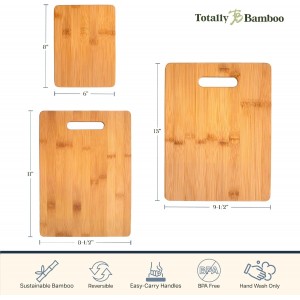 Totally Bamboo Cutting Boards for Kitchen, Set of 3 – Bamboo Wood Cutting Board Set in Large, Medium & Small Sizes