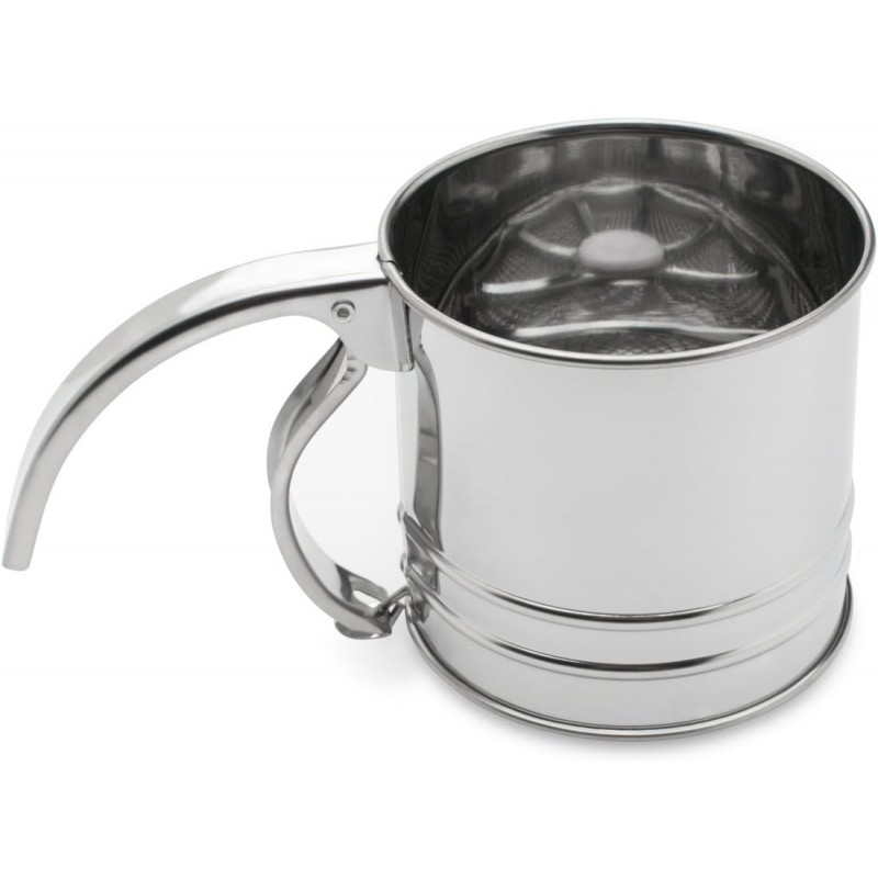 Fox Run Flour Sifter, Stainless Steel, 1-Cup, Metallic