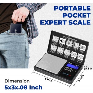 American Weigh Scales Series Digital Pocket Weight Scale 600g x 0.1g |Digital Gram Scale Small Scale Mini Food Scale Jewelry Scale Ounces/Grains Scale, Easy to Carry (Black, 1000g x 0.1g)