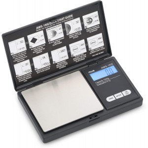 American Weigh Scales Series Digital Pocket Weight Scale 600g x 0.1g |Digital Gram Scale Small Scale Mini Food Scale Jewelry Scale Ounces/Grains Scale, Easy to Carry (Black, 1000g x 0.1g)
