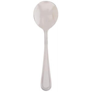 Winco 12-Piece Dots Bouillon Spoon Set, 18-0 Stainless Steel,Silver
