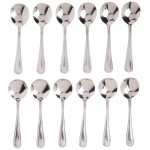 Winco 12-Piece Dots Bouillon Spoon Set, 18-0 Stainless Steel,Silver