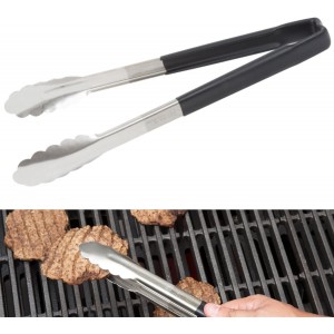 Vollrath 4781220 Jacobs's Price 12-Inch 1-Piece Tong, Stainless Steel, Black Handle