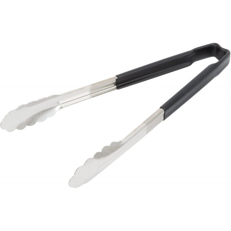 Vollrath 4781220 Jacobs's Price 12-Inch 1-Piece Tong, Stainless Steel, Black Handle